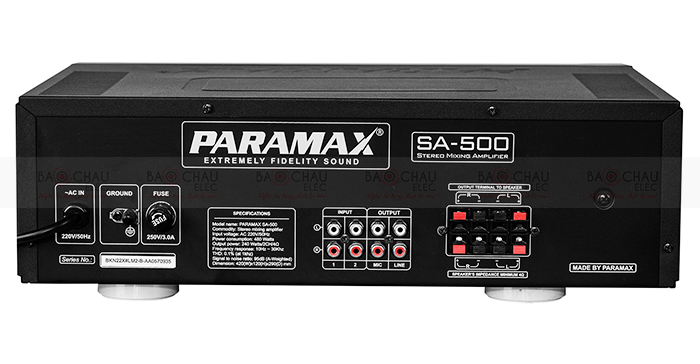 Amply Paramax SA-500 mặt sau Amply Paramax SA-500 mặt sau