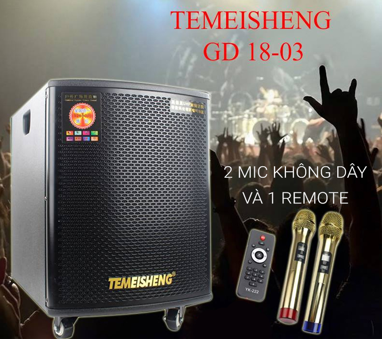 Loa kéo Temeisheng GD18-03 với phụ kiện Loa kéo Temeisheng GD18-03 với phụ kiện