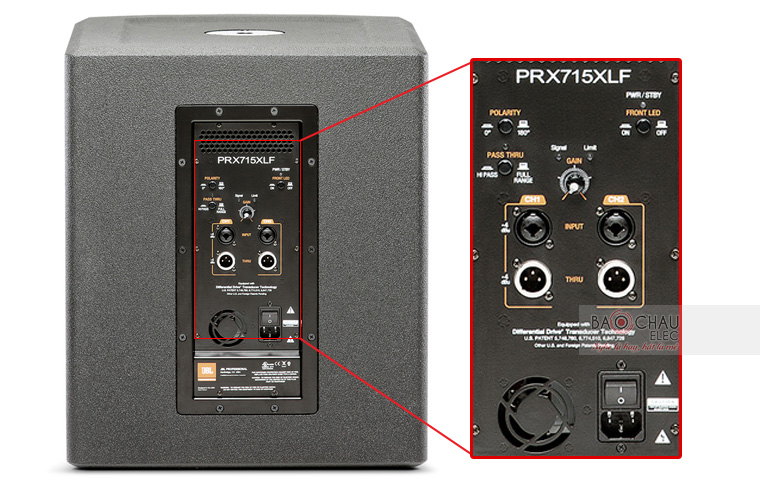 Loa sub JBL PRX715XLF mặt sau Loa sub JBL PRX715XLF mặt sau