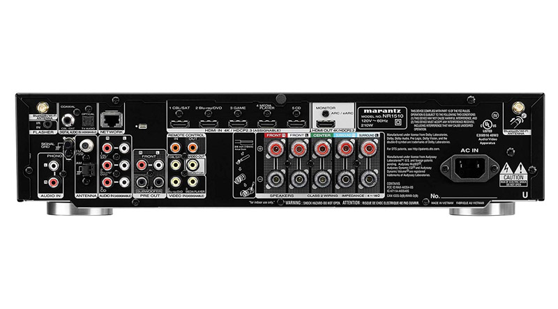 Amply AV Receiver Marantz NR1510 hệ thống cổng kết nối đa dạng
