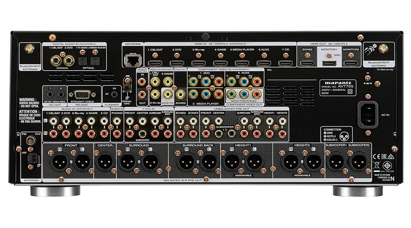 Pre-amply Marantz AV7705 hệ thống cổng kết nối đa dạng