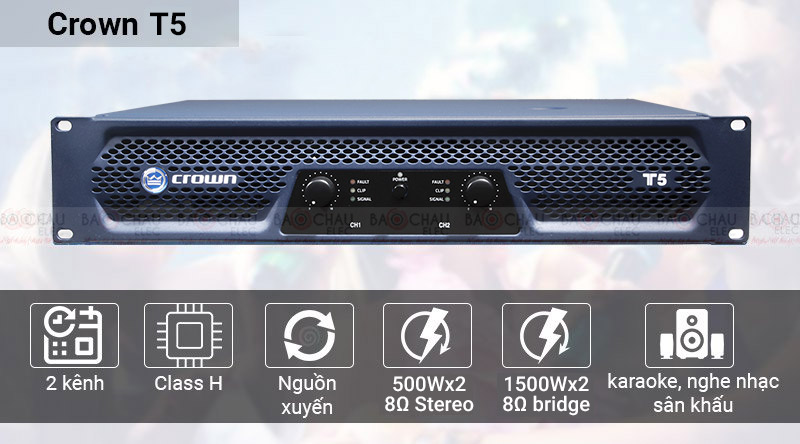 cục đẩy công suất crown t5