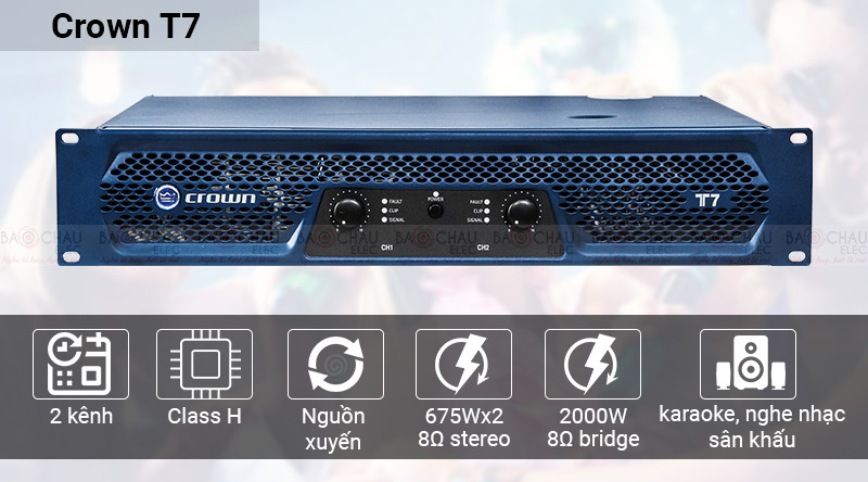 cục đẩy công suất crown t7