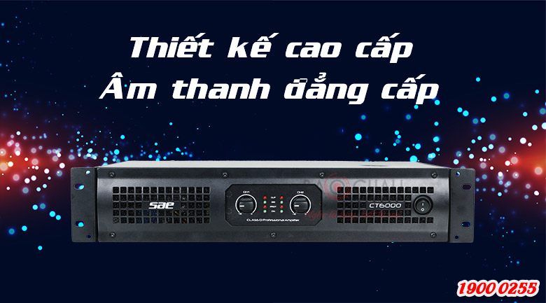 Cục đẩy công suất SAE CT6000 thiết kế cao cấp, hiện đại