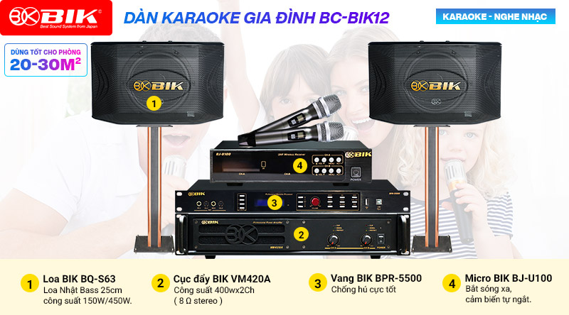 dàn karaoke gia đình bc bik 12