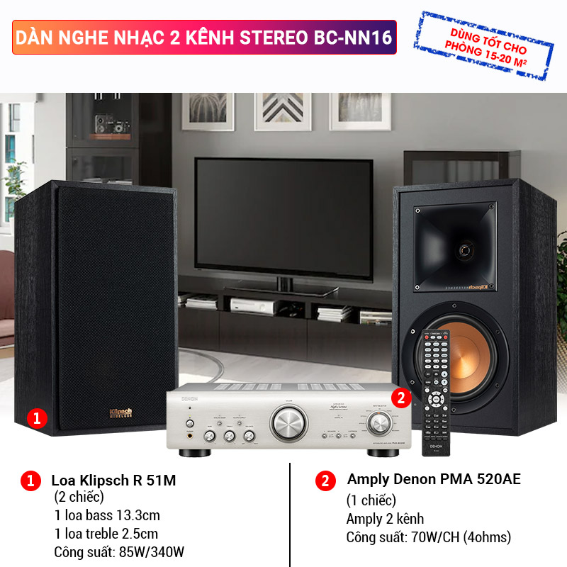 Dàn nghe nhạc 2 kênh Stereo BC-NN16