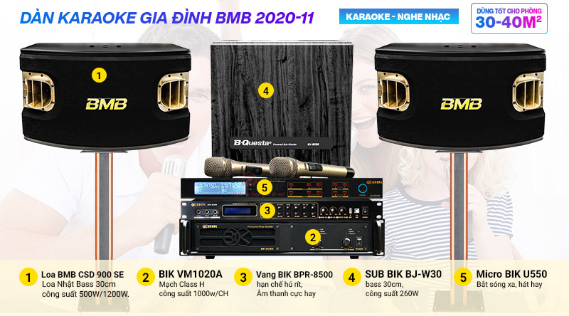 Dàn karaoke gia đình BMB 2020-11 chính hãng