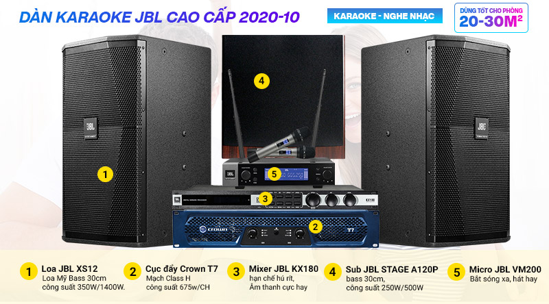 Dàn karaoke JBL cao cấp 2020-10 chất lượng cao