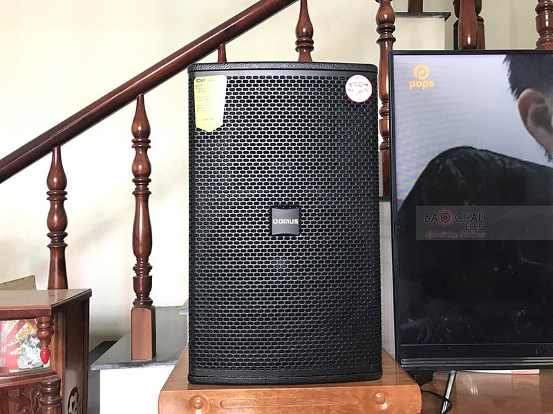 Loa karaoke Domus DP 6120 mang kiểu dáng đa giác hình trụ, bề mặt phủ tone màu đen nhám, dễ dàng hòa hợp vào mọi không gian giải trí