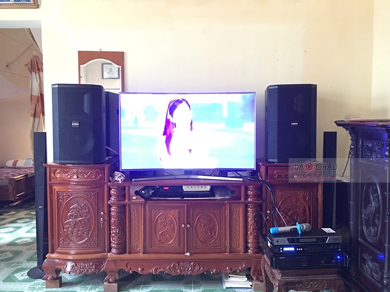 Tổng thể dàn karaoke của gia đình anh Hoàn sau khi được Bảo Châu Elec lắp đặt hoàn thiện