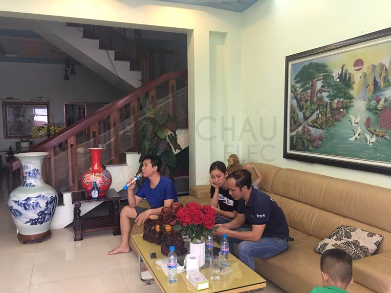 Hình ảnh lắp đặt, chuyển giao bộ dàn âm thanh gia đình hơn 26 triệu cho gia đình chị Thêu ở Hải Phòng