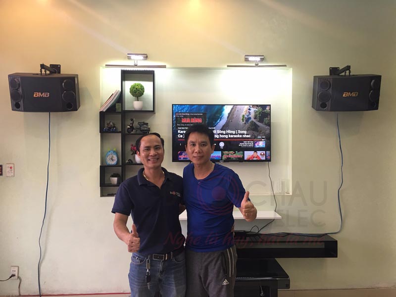 Hình ảnh lắp đặt, chuyển giao bộ dàn âm thanh gia đình hơn 26 triệu cho gia đình chị Thêu ở Hải Phòng