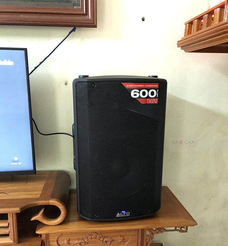 Loa 2 đường tiếng, sử dụng củ loa bass 30cm, hoạt động ở mức công suất cực đại 600W