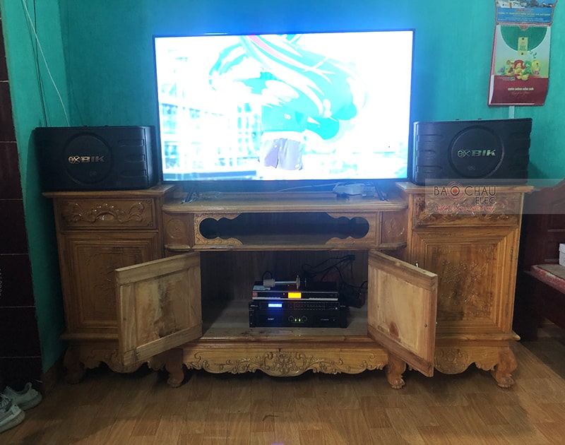 Tổng thể dàn karaoke của gia đình anh Thanh sau khi được đội ngũ kỹ thuật viên của Bảo Châu Elec lắp đặt hoàn thiện