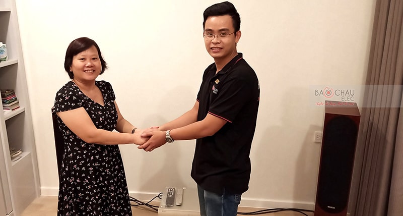 Gia đình anh Ân rất hài lòng về chất lượng bộ dàn cũng như sự nhiệt tình, chuyên nghiệp của đội ngũ kỹ thuật viên Bảo Châu Elec