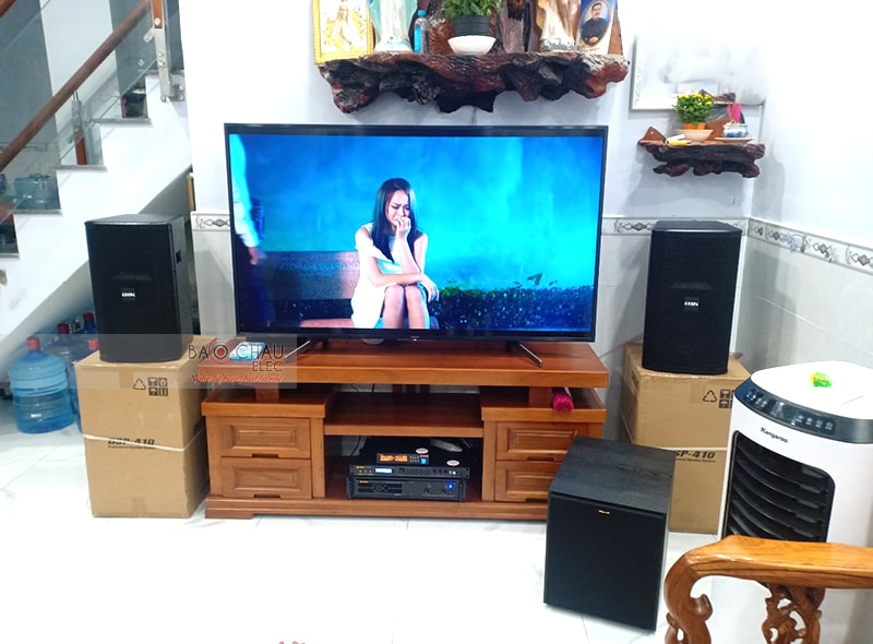 Tổng thể dàn karaoke của gia đình anh Phong sau khi được lắp đặt hoàn thiện