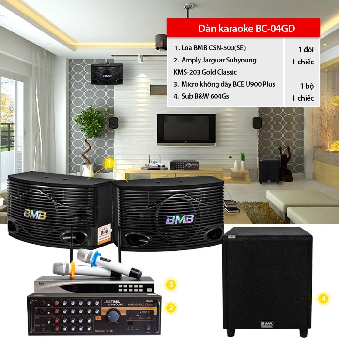 Dàn karaoke gia đình BC-04GD minh họa