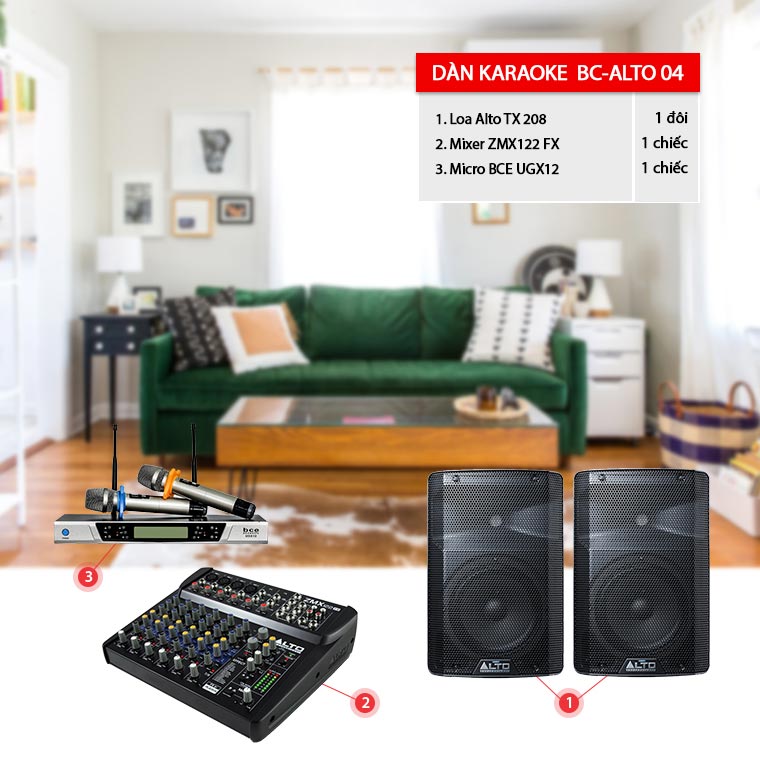 Dàn karaoke, chơi DJ cực hay cho phòng 20-30m2: BC-Alto04