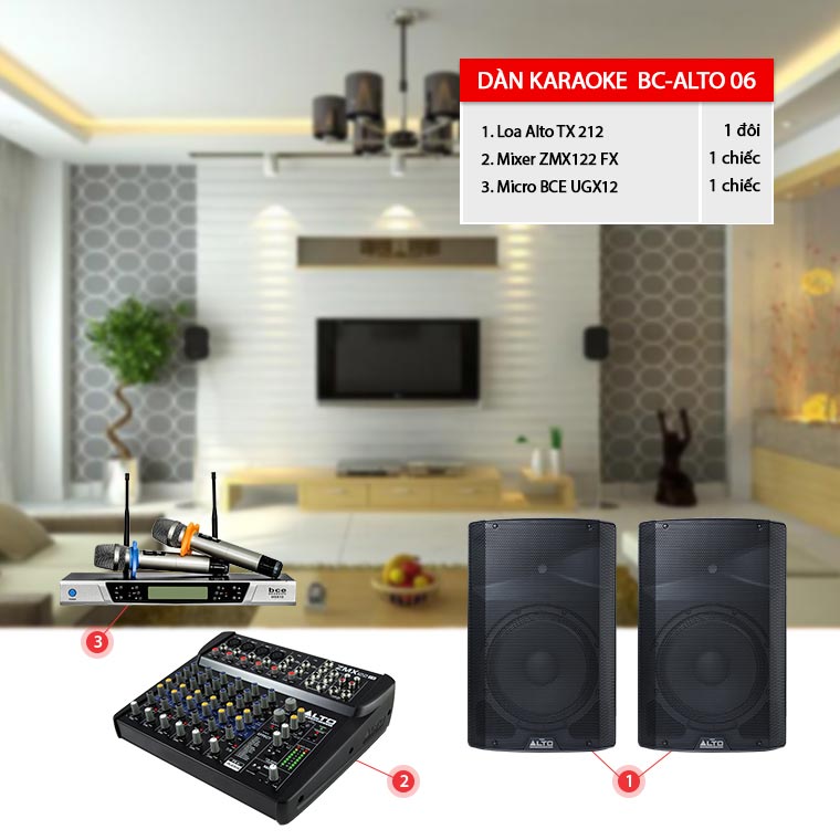 Dàn karaoke - chơi DJ BC-Alto06 cho diện tích từ 20-30m2