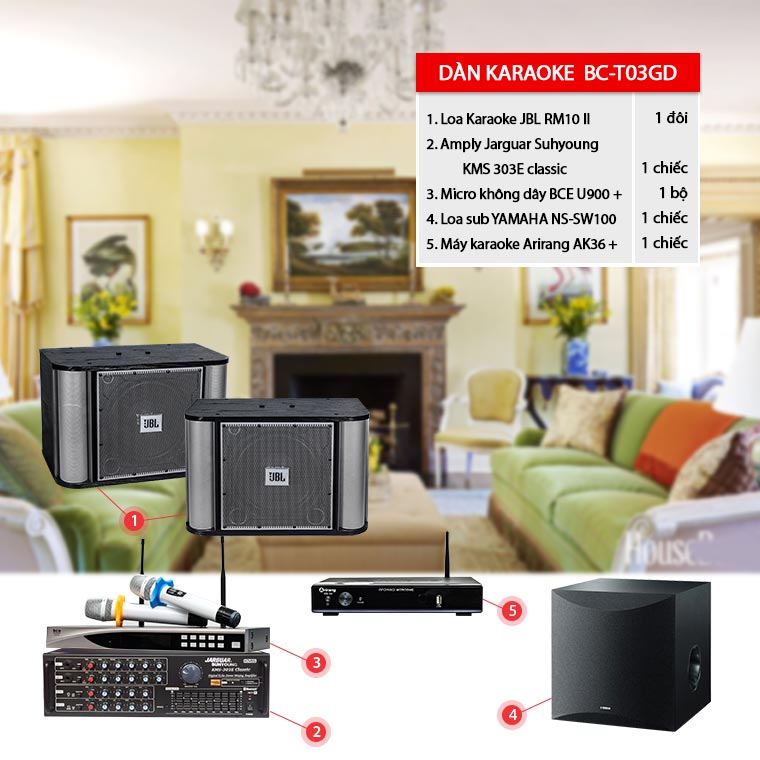 Bộ dàn karaoke gia đình BC-T03GD
