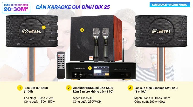 Dàn karaoke gia đình BIK 25