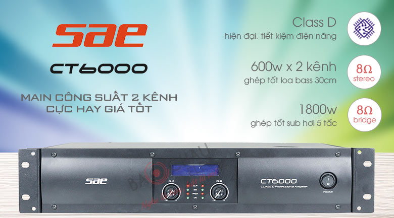 Cục đẩy công suất 2 kênh SAE CT6000 ver 2 Cục đẩy công suất 2 kênh SAE CT6000 ver 2