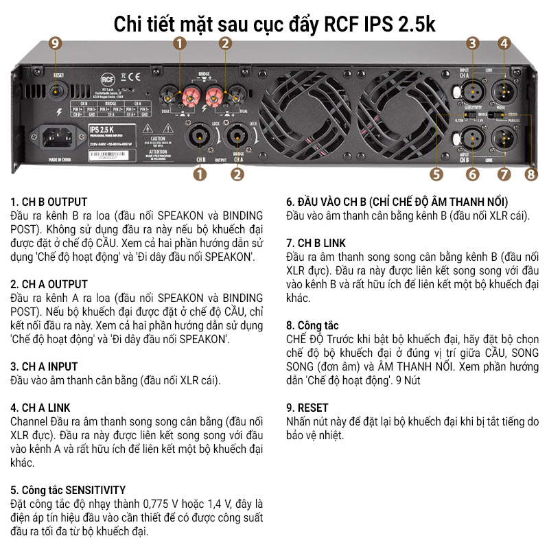 Cục đẩy công suất RCF IPS 2.5K