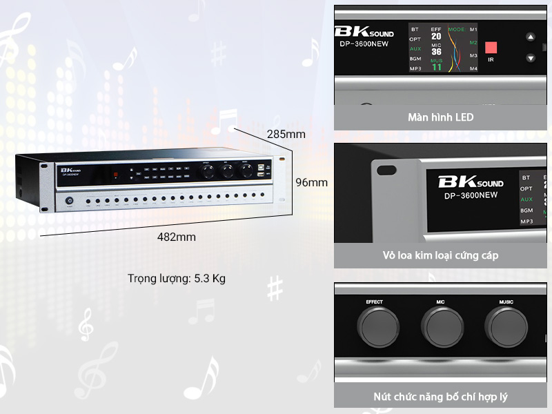 Cục đẩy liền vang BKSound DP3600 New