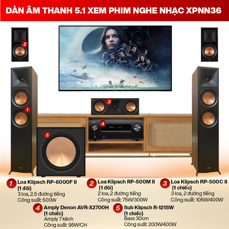 D&agrave;n &acirc;m thanh 5.1 xem phim nghe nhạc XPNN36