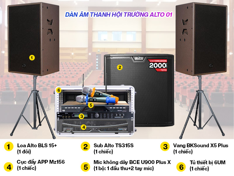 Dàn âm thanh hội trường Alto 01