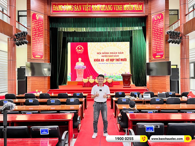 Lắp đặt dàn Line Array cho hội trường trị giá 250 triệu tại Trung tâm Văn hóa Huyện Nam Sách - Hải Dương