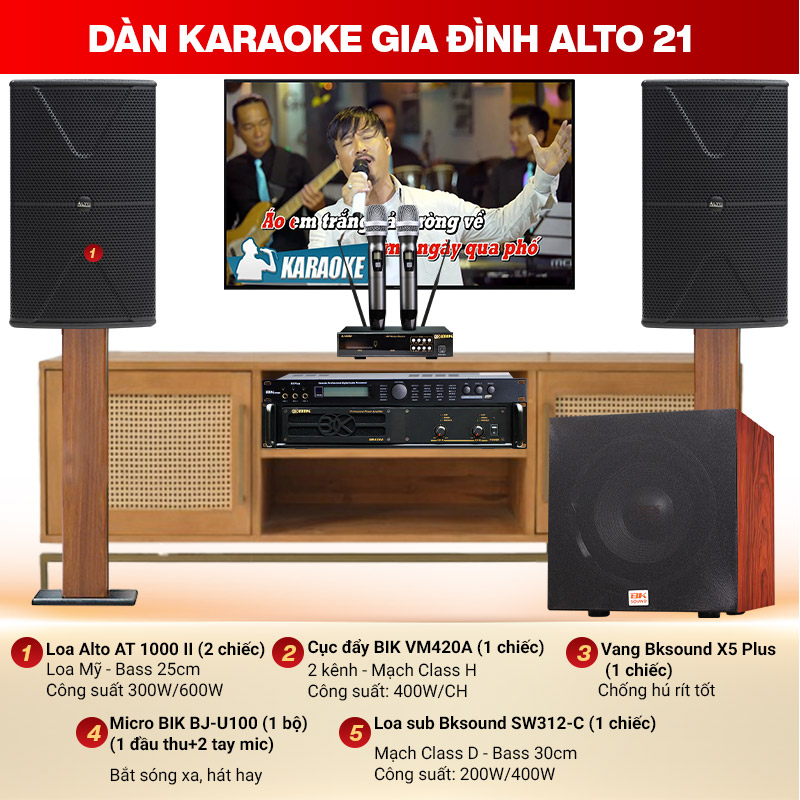 Dàn karaoke gia đình Alto 21