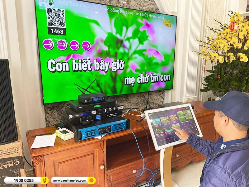 Lắp đặt d&agrave;n karaoke trị gi&aacute; hơn 160 triệu cho anh Hải tại Hải Dương