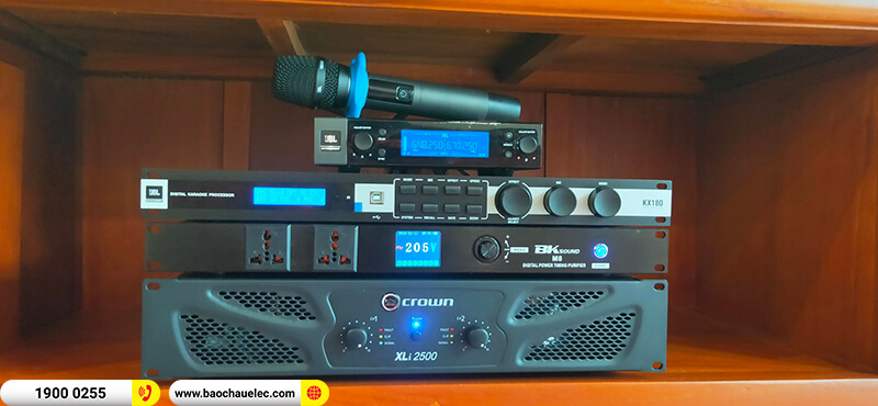 Lắp đặt d&agrave;n karaoke trị gi&aacute; gần 75 triệu cho anh Luật ở H&agrave; Nội