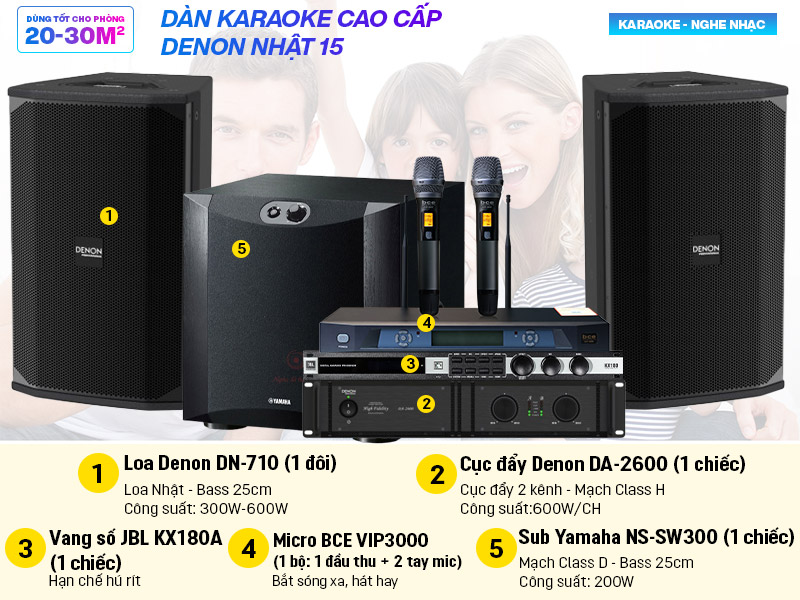 Dàn karaoke cao cấp Denon Nhật 15 