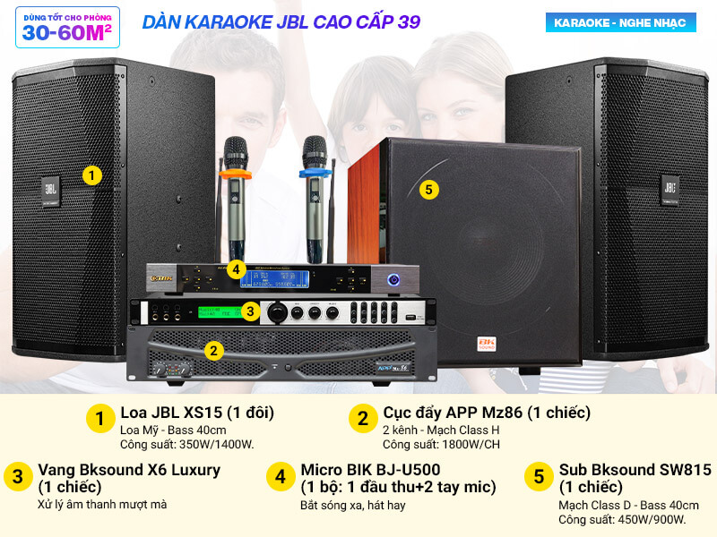 Dàn karaoke cao cấp JBL 39