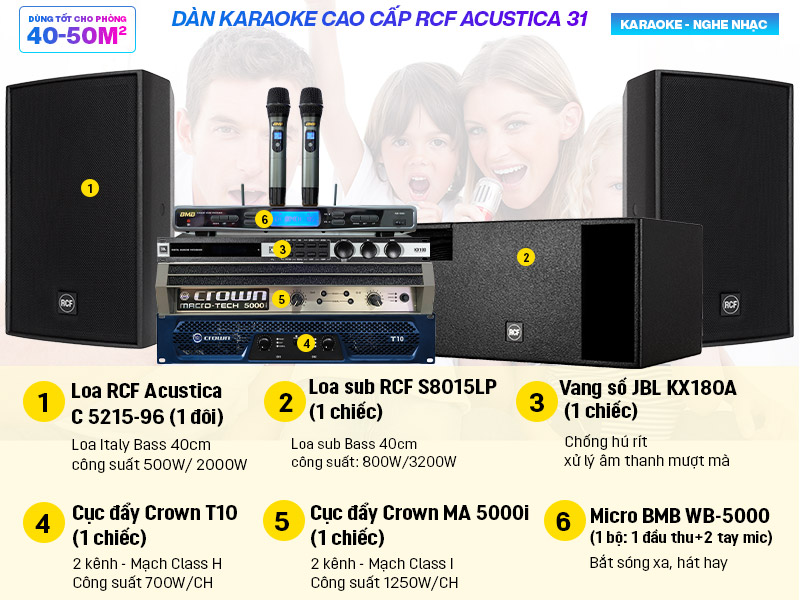 Dàn karaoke cao cấp RCF 31
