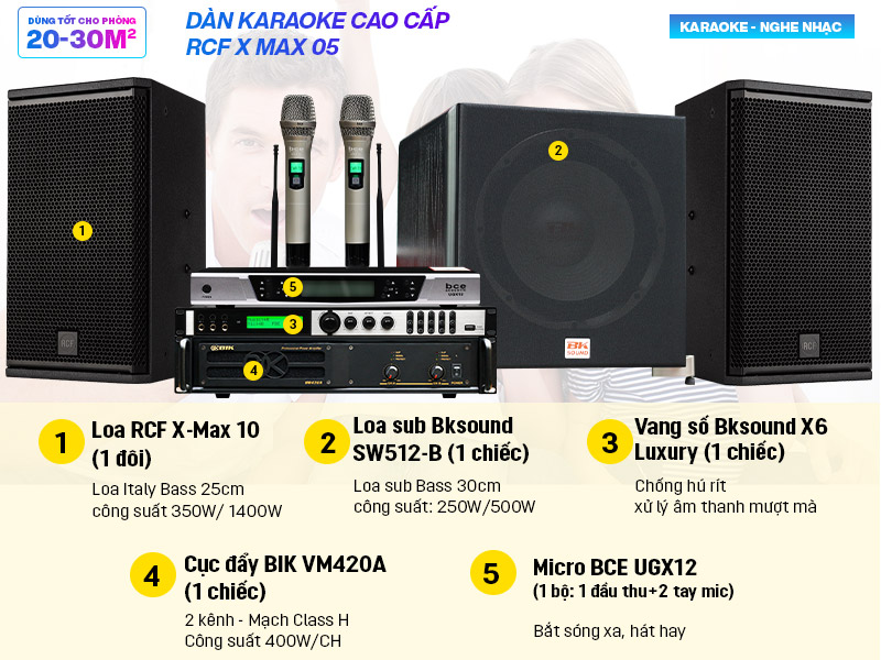 Dàn karaoke cao cấp RCF X-MAX 05