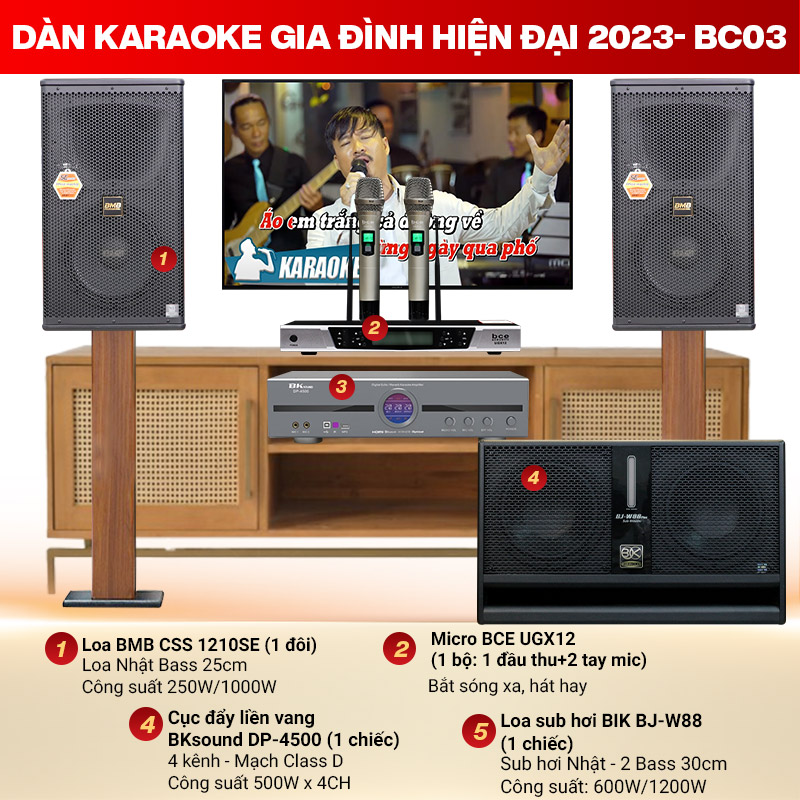 Dàn karaoke gia đình hiện đại 2023-BC03