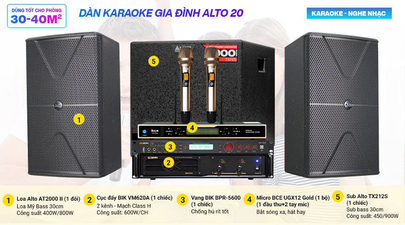 Dàn karaoke gia đình Alto 20