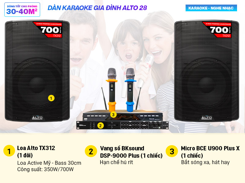 Dàn karaoke gia đình Alto 28