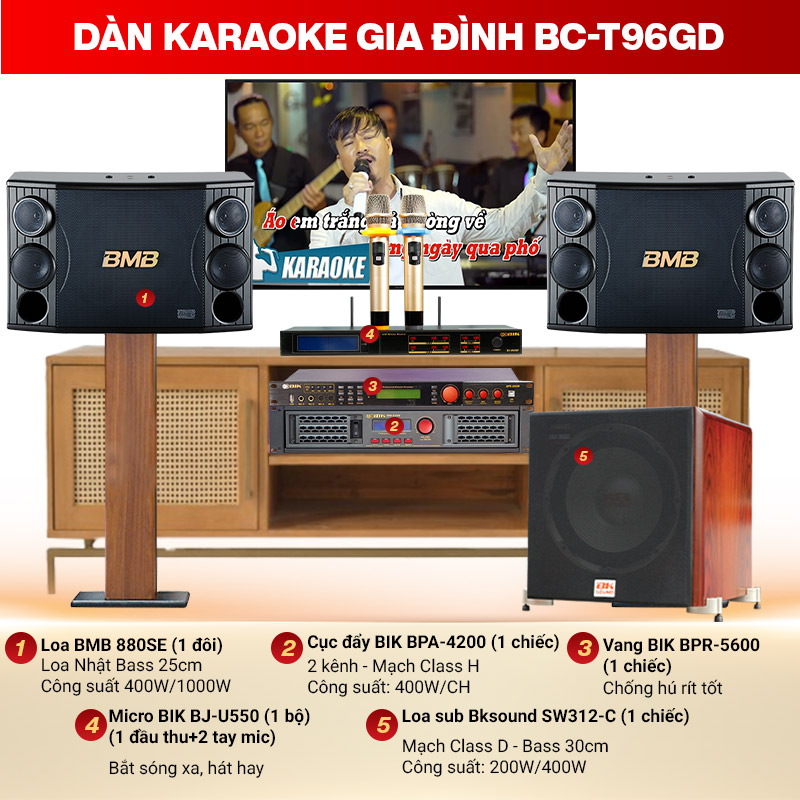 dàn karaoke gia đình BC-T96GD