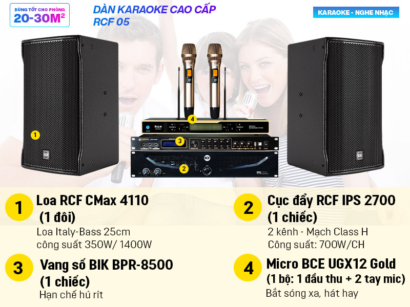 Dàn karaoke gia đình cao cấp RCF 05