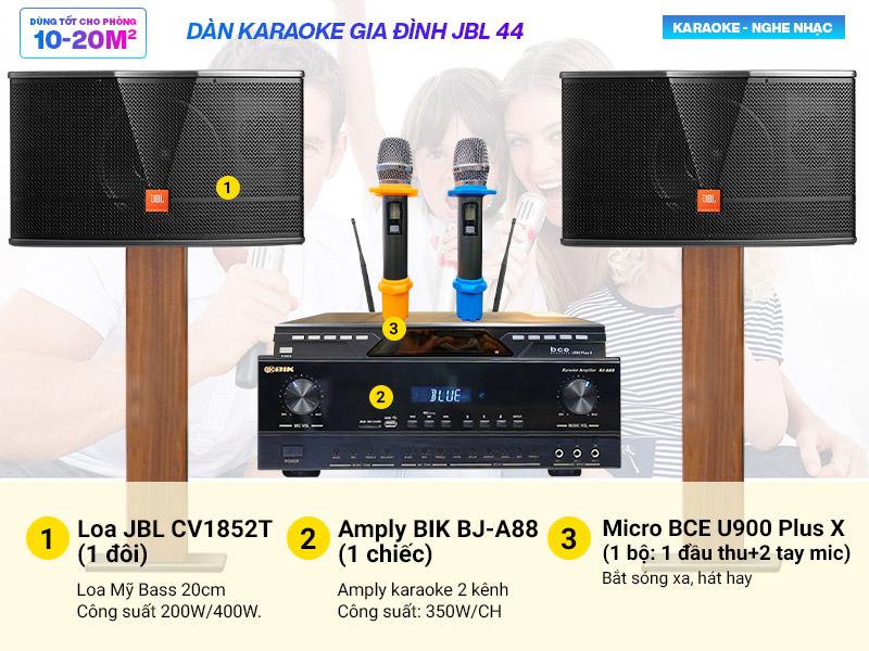 Dàn karaoke gia đình JBL 44