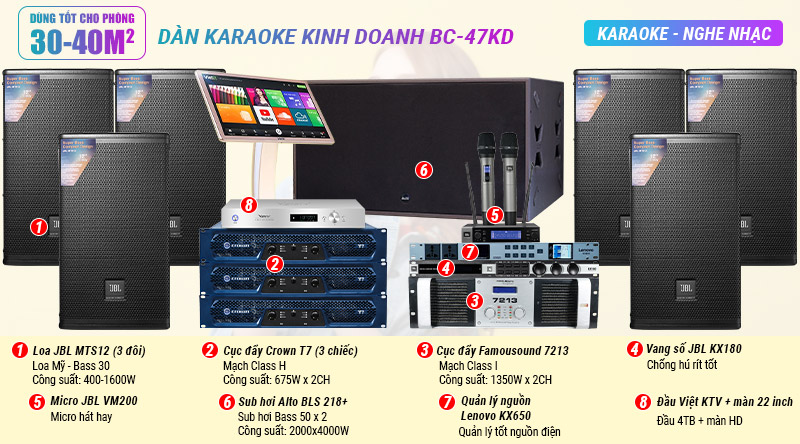 Dàn karaoke kinh doanh BC-47KD 