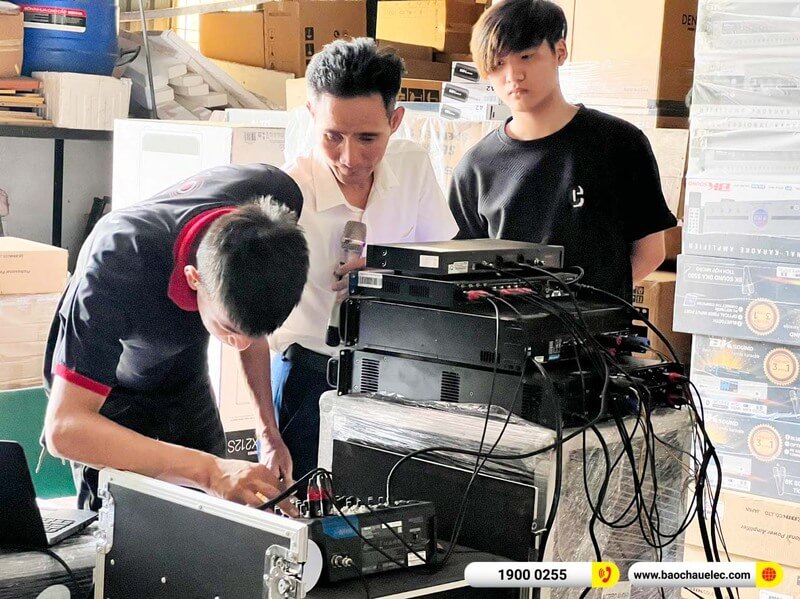 Lắp đặt dàn Line Array Actpro trị giá gần 130 triệu cho anh Hoàn ở Hà Nam