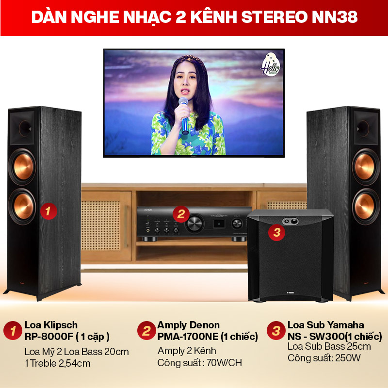 Dàn nghe nhạc cao cấp 2 kênh Stereo NN38