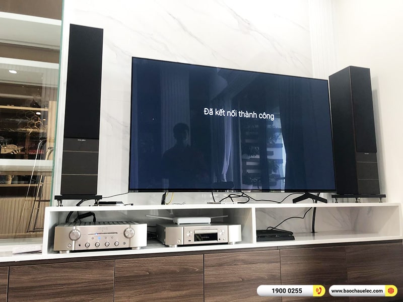 Lắp đặt d&agrave;n nghe nhạc trị gi&aacute; khoảng 120 triệu cho chị Thường tại TPHCM