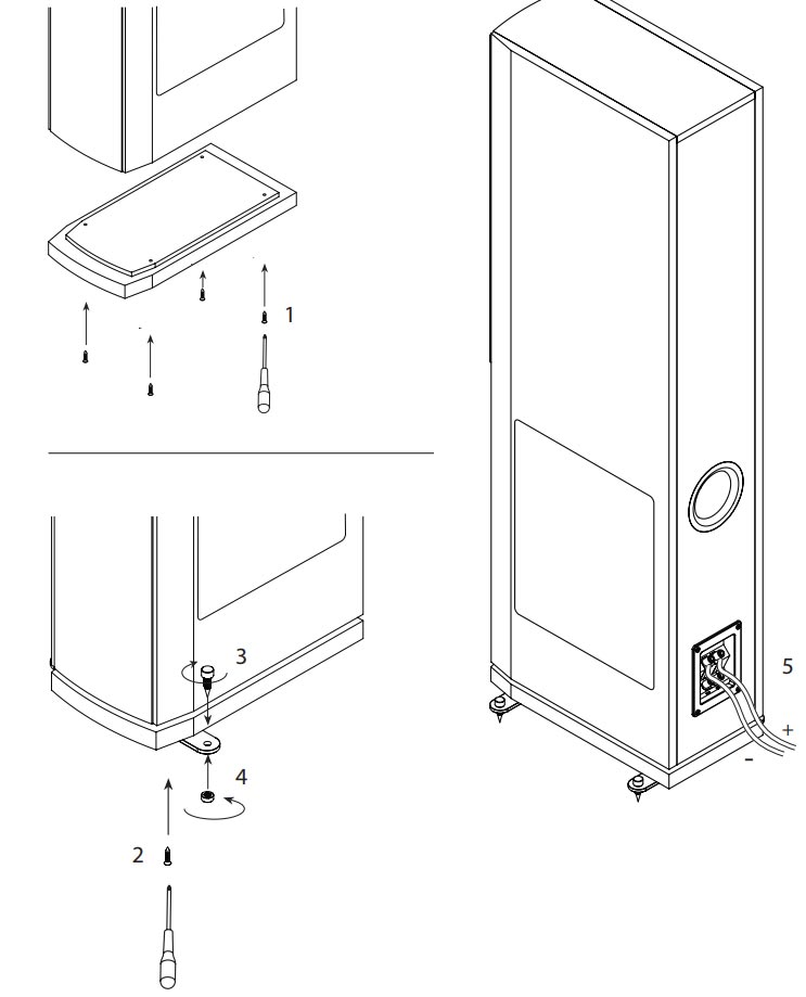 Hướng dẫn sử dụng loa Jamo S628: Cách đế loa
