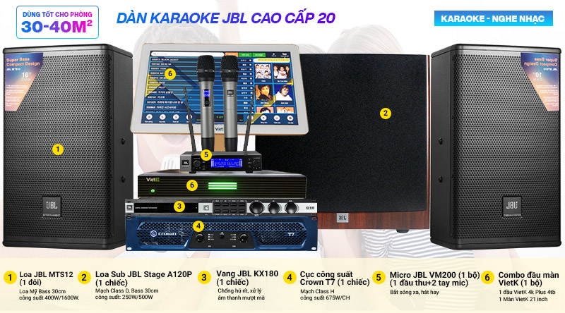 Dàn karaoke JBL cao cấp 20